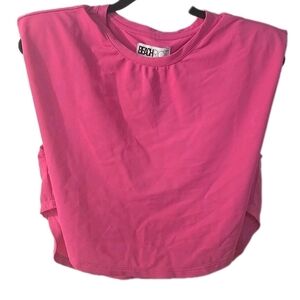 Beach Riot Pink Cropped Mesh Dunes Muscle Tee Top Womens Size Small NWT $78 Msrp